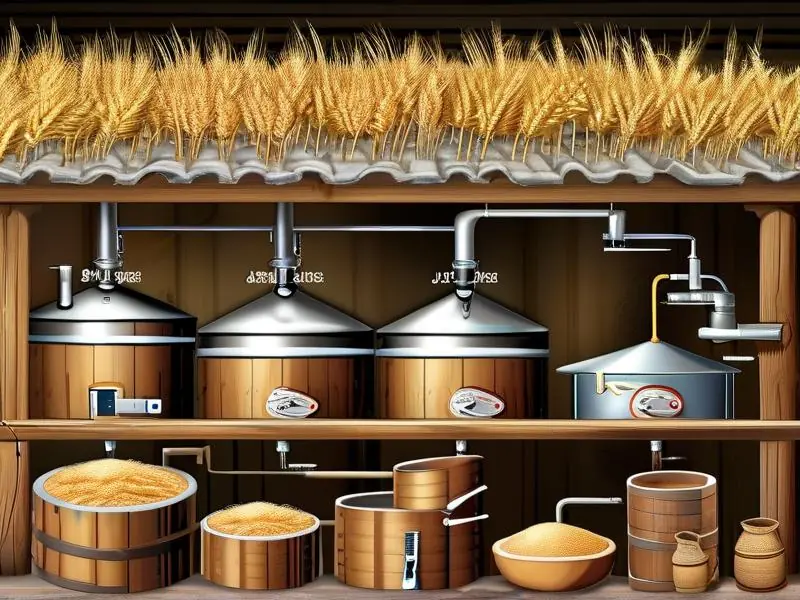小麦酿酒工艺过程展示图