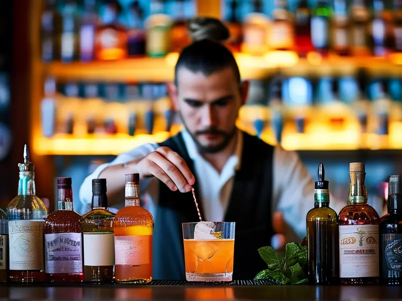 专业调酒师调制鸡尾酒现场教学