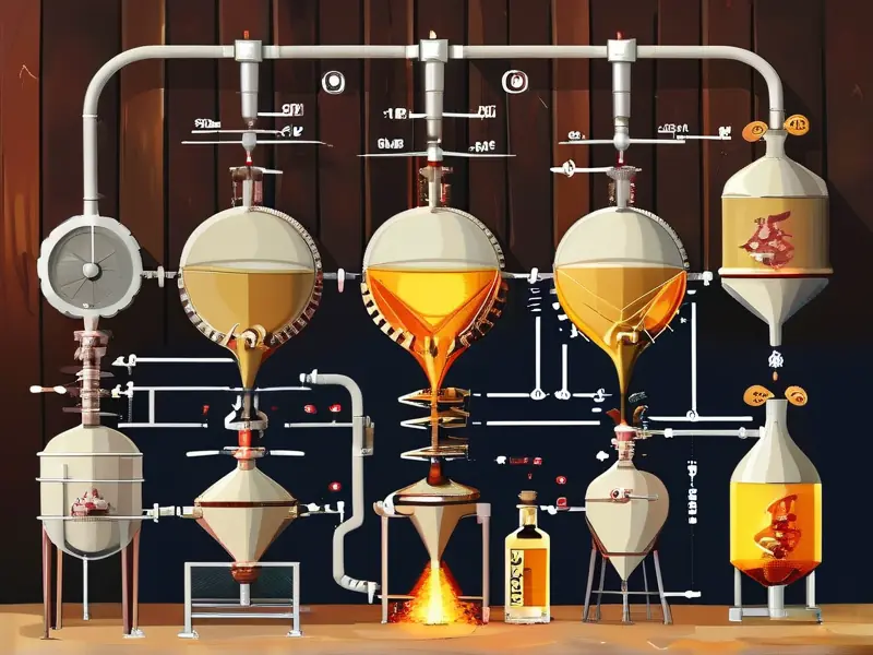 洋酒酿造过程示意图