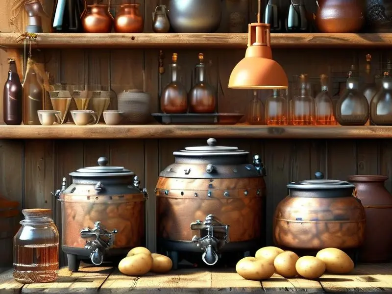 洋芋酒酿造过程示意图