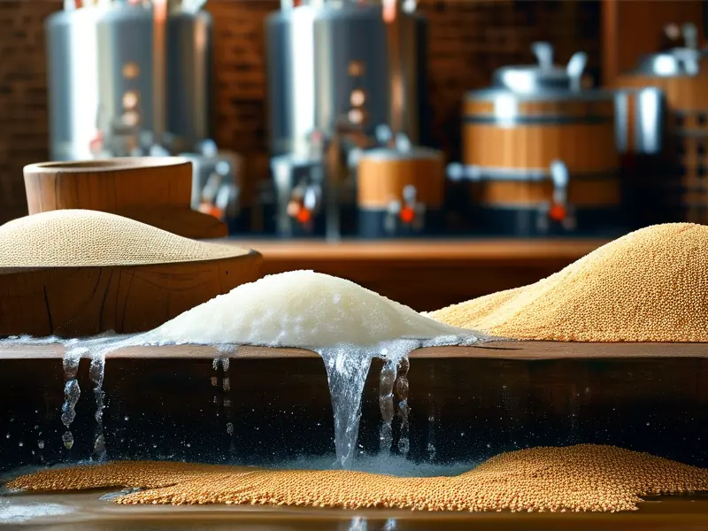 液态酿酒粮食水配比示意图