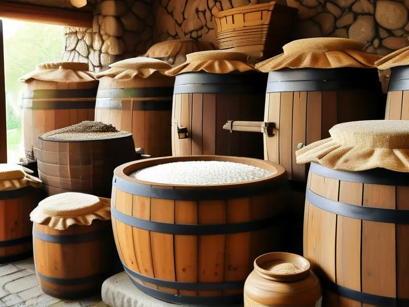 传统米酒酿造过程及成品展示