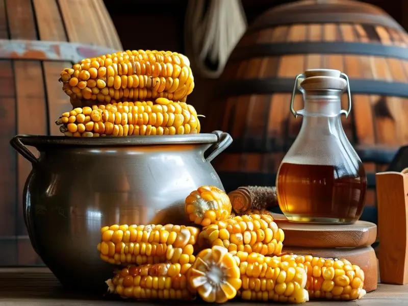 玉米酿酒原料与工具实拍图