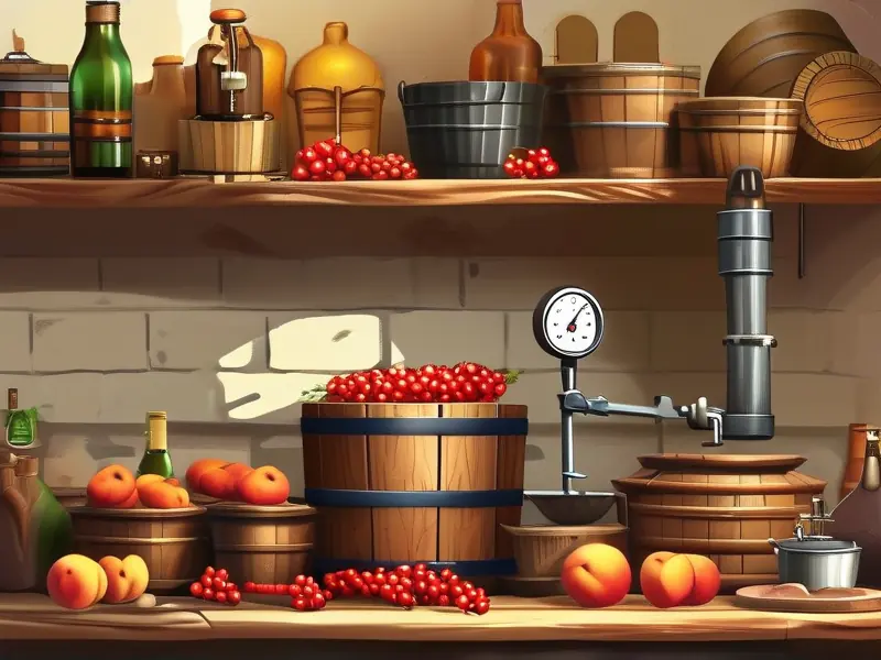 家庭酿酒实际操作场景示意图