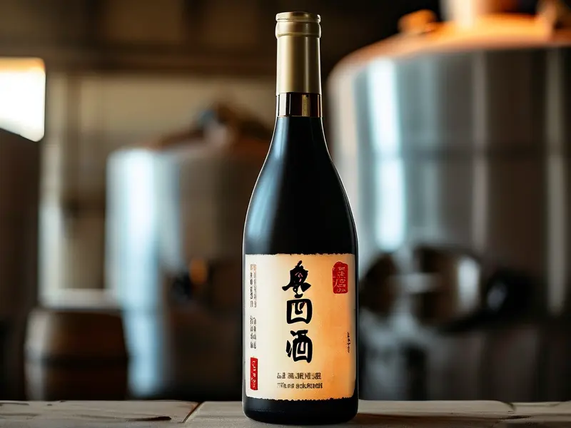 白酒瓶身标签展示配料表和执行标准号