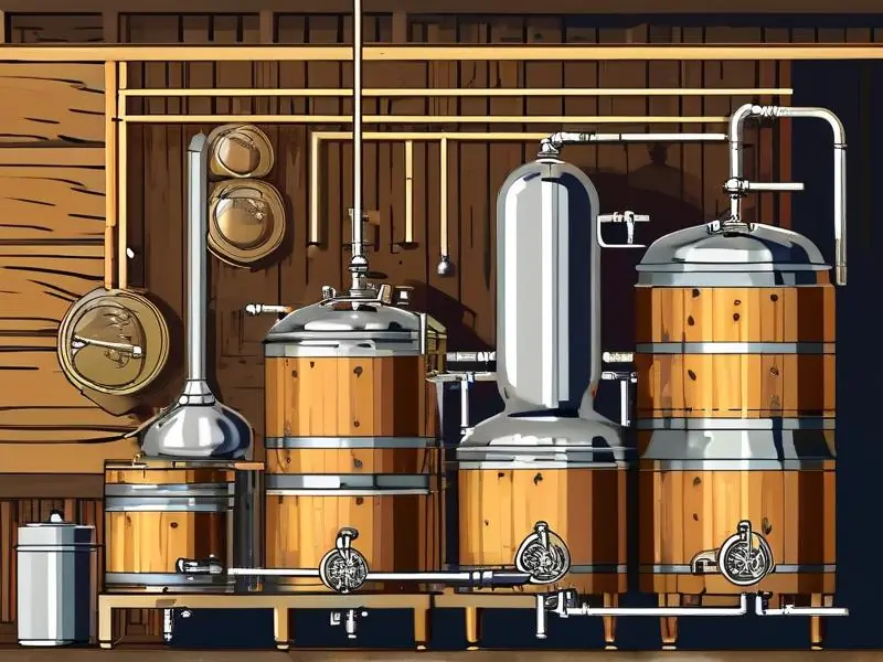 传统蒸酒设备工作原理示意图