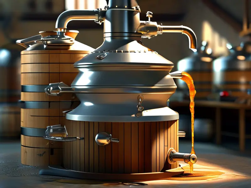 传统蒸酒设备蒸馏过程实拍图