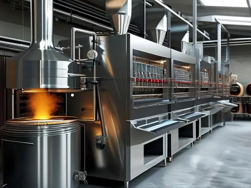 自动化烤酒设备工作流程实拍图