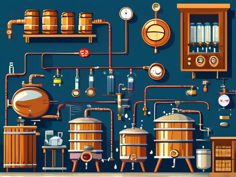 家庭酿酒过程工具展示图