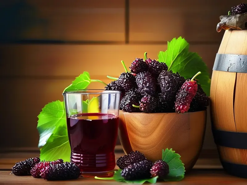 自酿桑葚酒制作过程展示