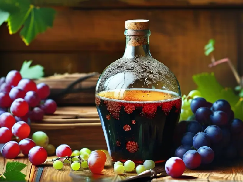 自制葡萄酒发酵过程中放气的场景