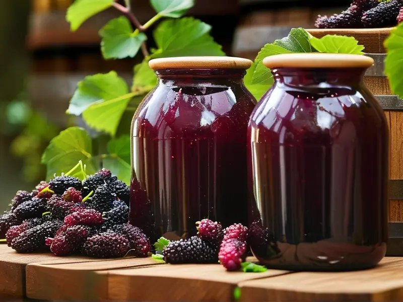 自制桑葚酒发酵过程示意图