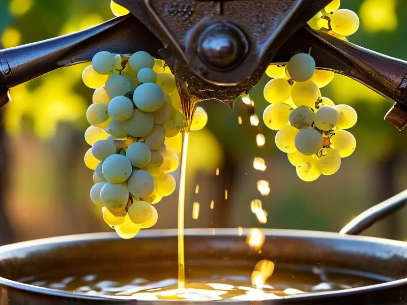 白葡萄压榨过程展示