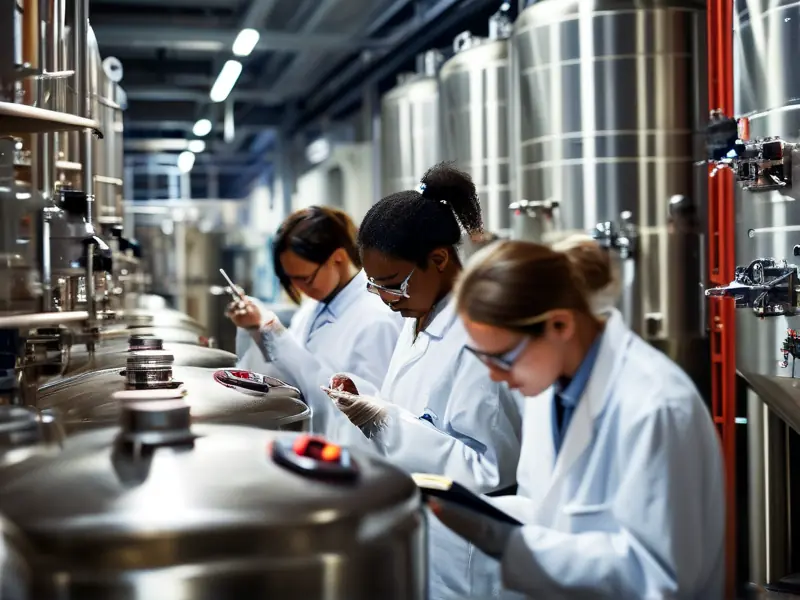 白酒酿造工程专业学生在实验室实践操作