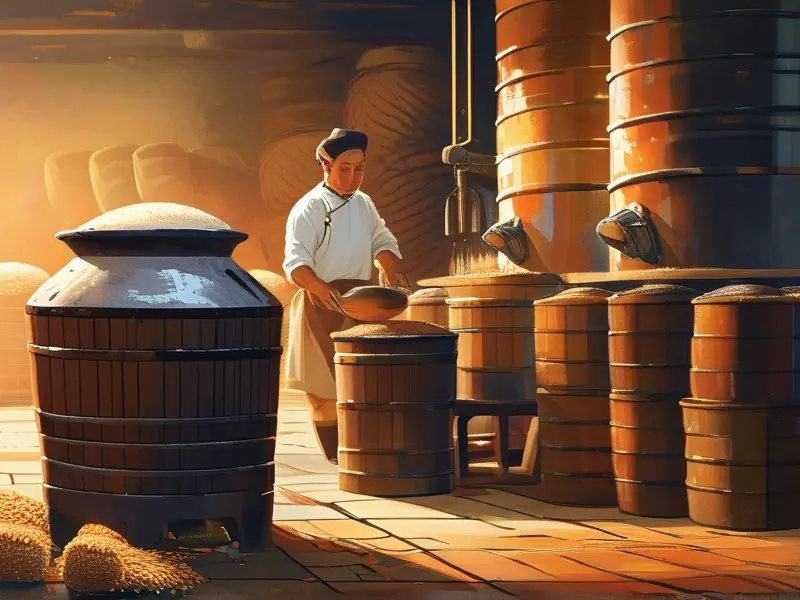 传统二锅头酿酒工艺现场操作图