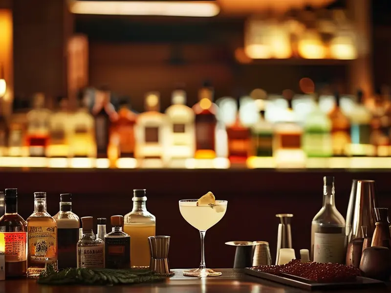 专业调酒师调制高度白酒鸡尾酒