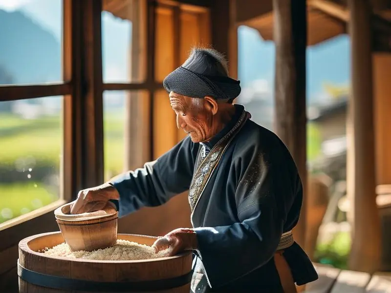 鹤庆传统米酒酿造过程实拍