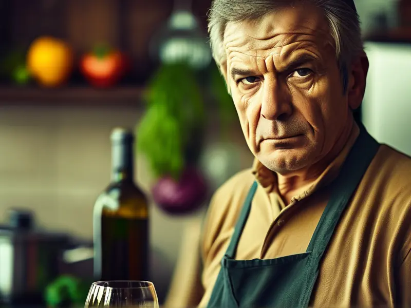 中年男性戒酒决心展示