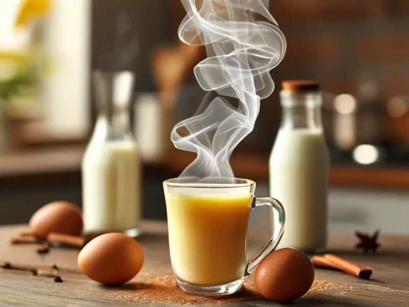 家庭自制金黄蛋酒成品展示