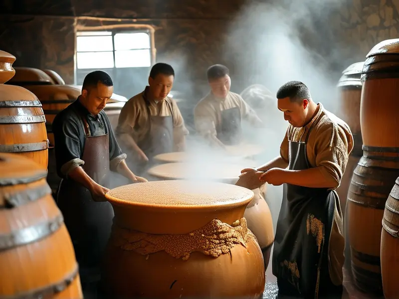 传统酱香酒酿造工艺现场展示