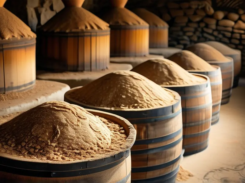 传统酒饼制作过程展示