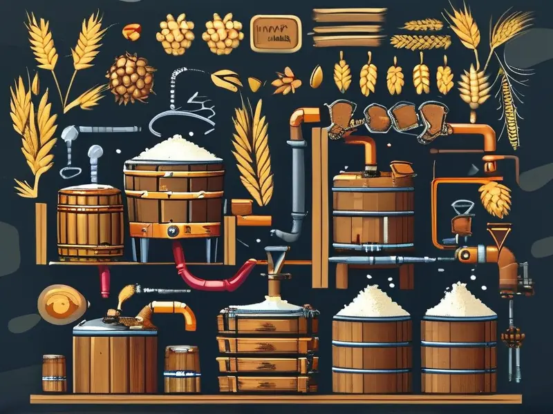 麦芽酿酒过程示意图