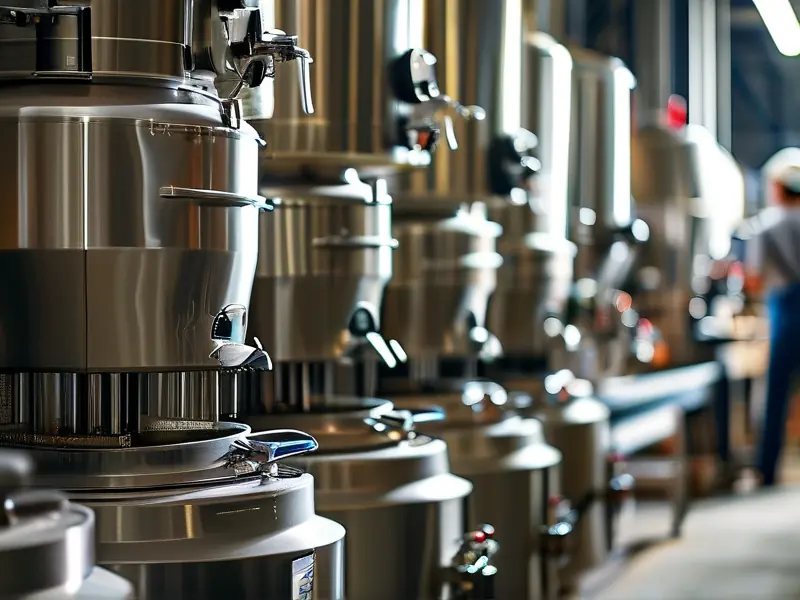 多种型号酿酒设备展示图