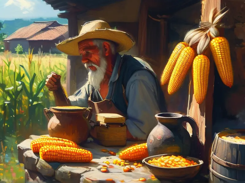 农村传统玉米酿酒过程实拍