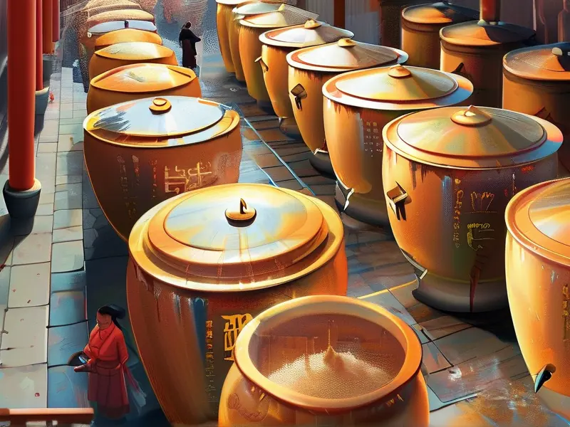 浓香酒生产工艺流程中的传统发酵场景