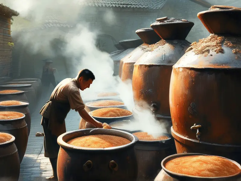 浓香型白酒传统酿造工艺现场