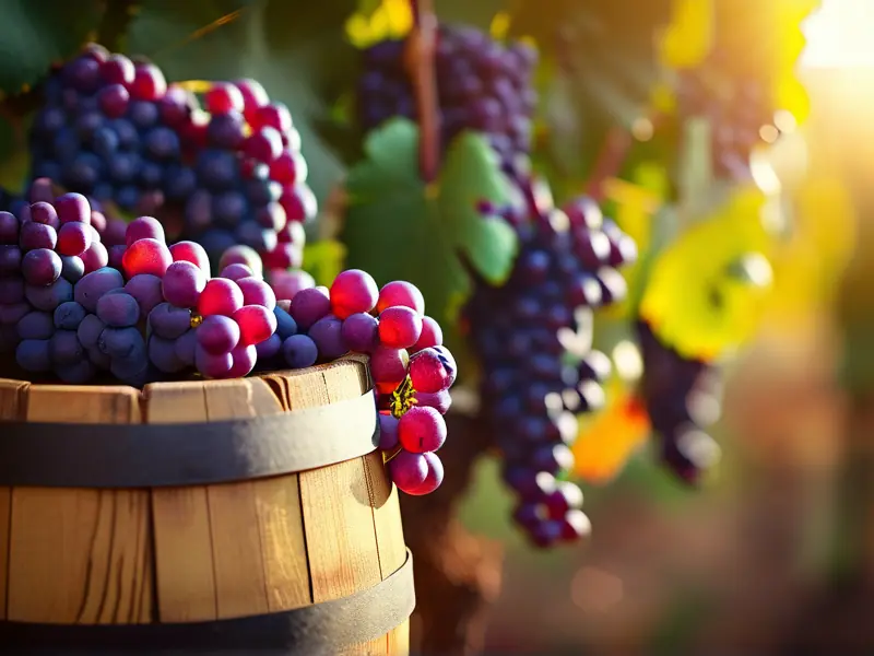 酿酒师检查葡萄成熟度，准备酿制葡萄酒