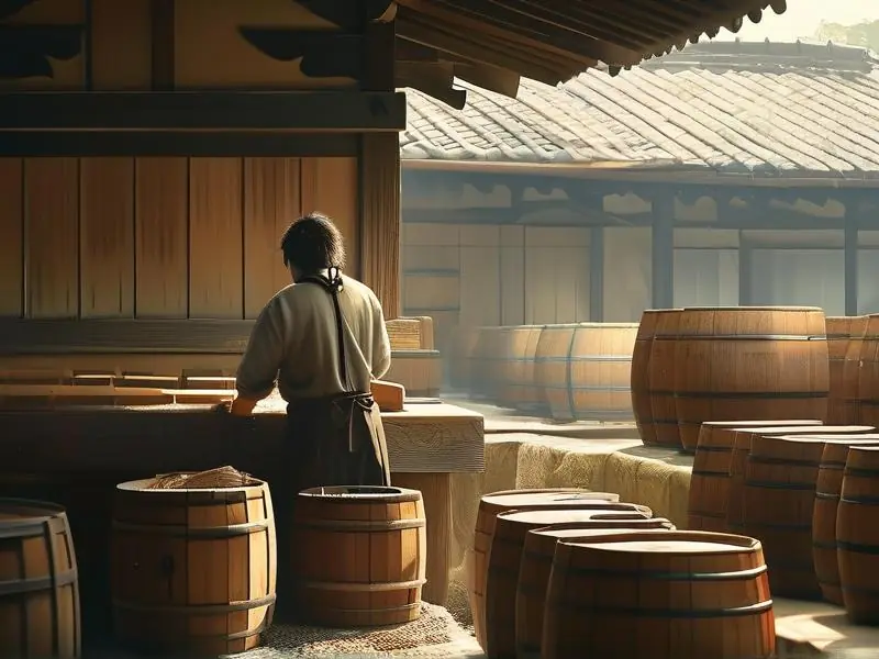 日本传统酿酒场景