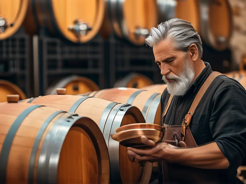 专业酿酒师操作烧酒蒸馏设备
