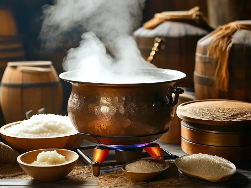 传统天锅酿酒设备工作场景