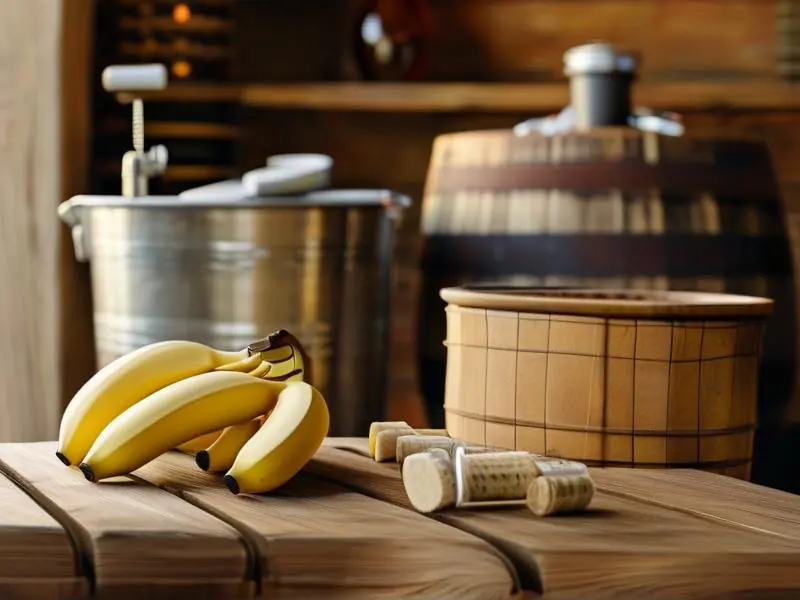香蕉酿酒原料与工具准备过程实拍