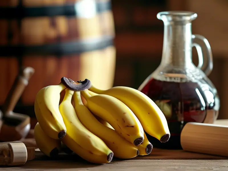 香蕉酒制作材料和工具展示