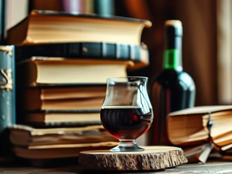酿酒技术书籍与自制葡萄酒展示