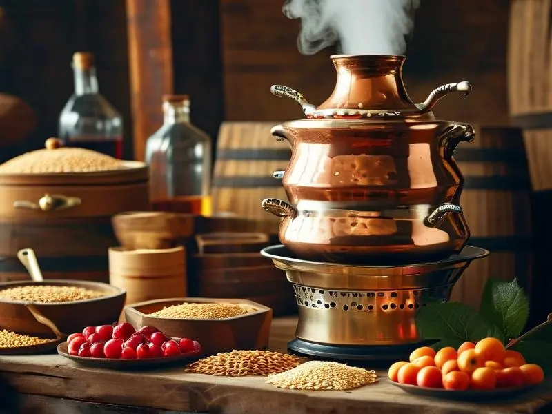 传统蒸馏酒酿造过程实拍