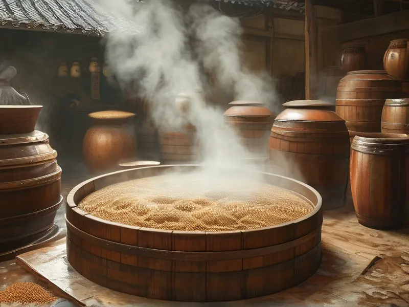 传统白酒酿造工艺现场