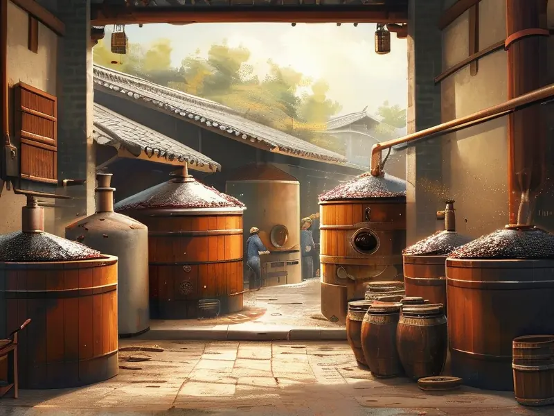 传统白酒酿造过程实景展示