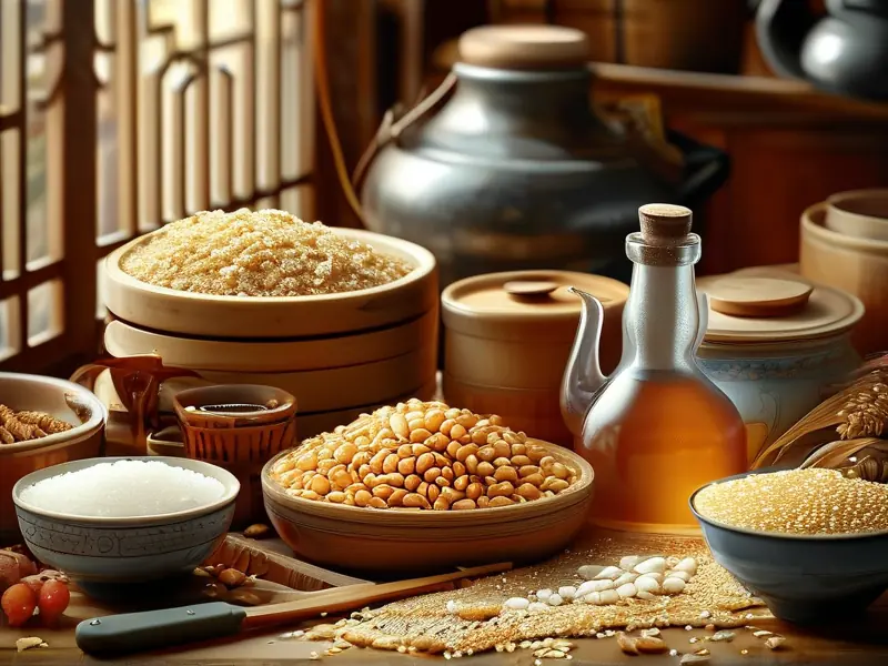 传统白酒酿造配料展示