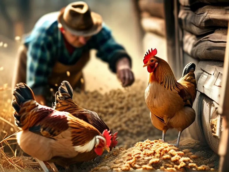 白酒糟养鸡的实际操作场景