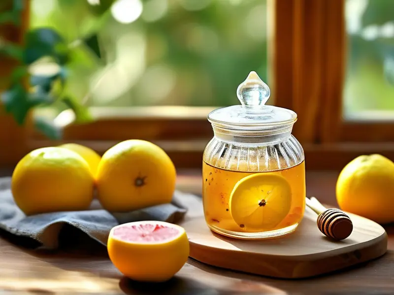 自制冰糖柚子酒成品展示