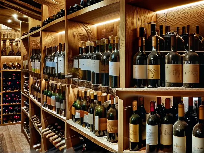 专业藏酒窖展示各类酒瓶的保存环境