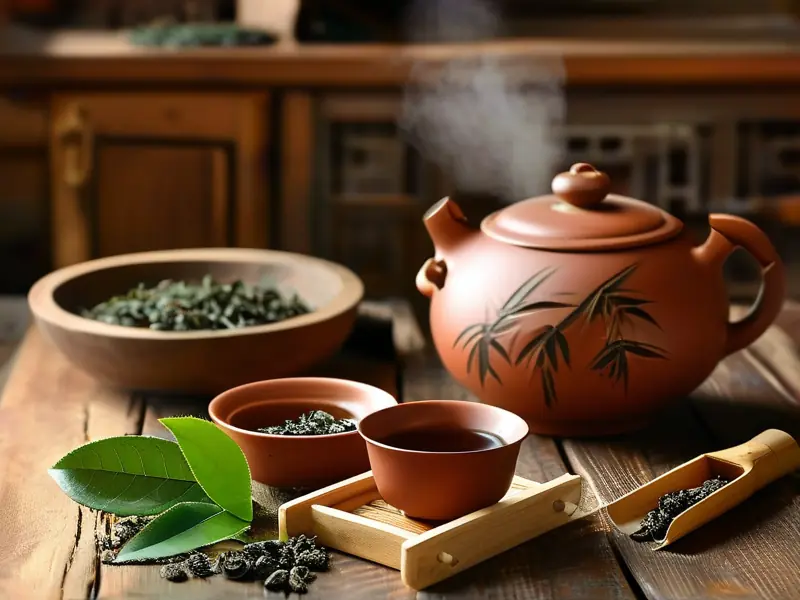 传统茶叶酒酿造过程展示
