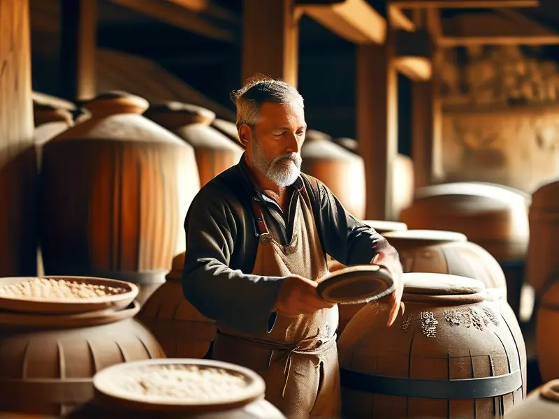 传统酿酒师调配纯粮食酒比例
