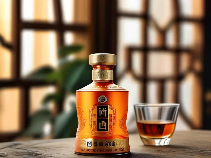 纯粮酿造白酒标签特写