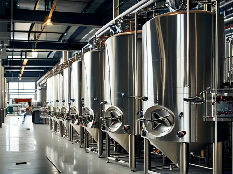 大型白酒酿酒设备车间工作场景