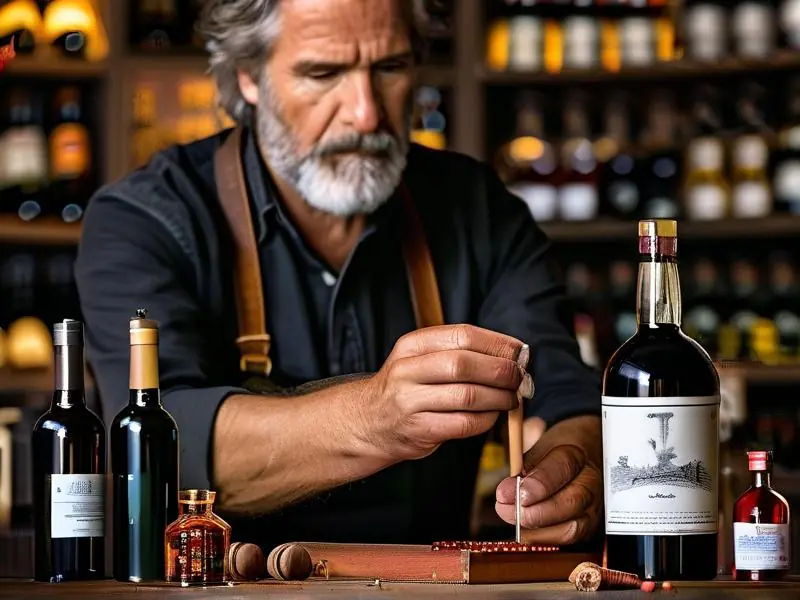 专业酿酒师在设备齐全的酿酒厂精心挑选定制酒原料