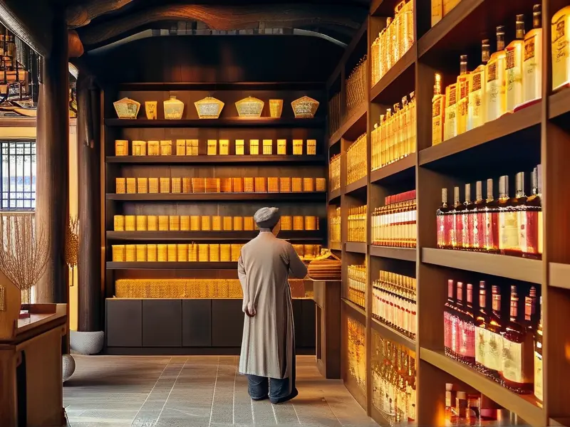 中国传统白酒作坊展示各香型白酒